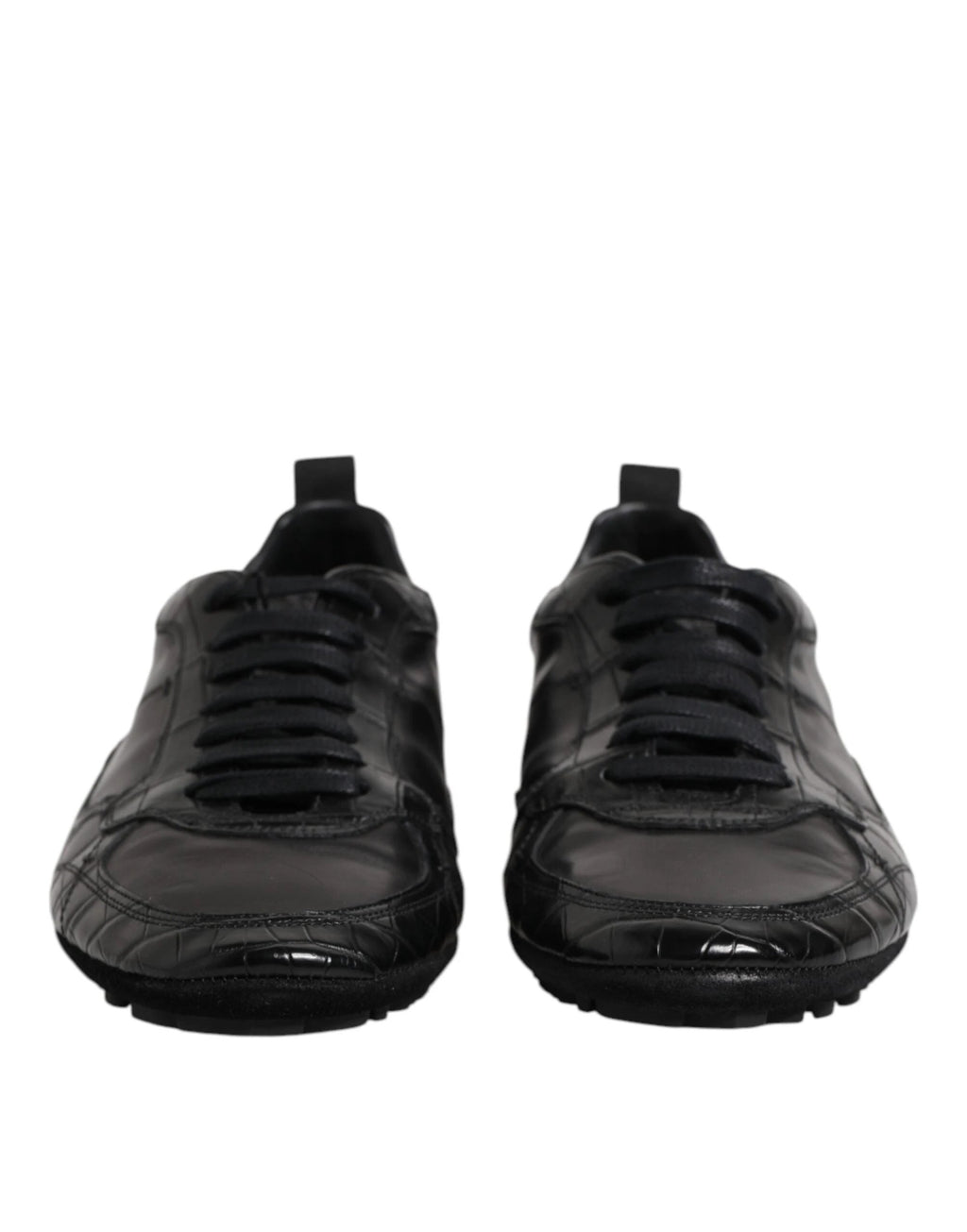 Dolce & Gabbana Black Exotic Leather Low Top Sneakers Shoes by Dolce & Gabbana