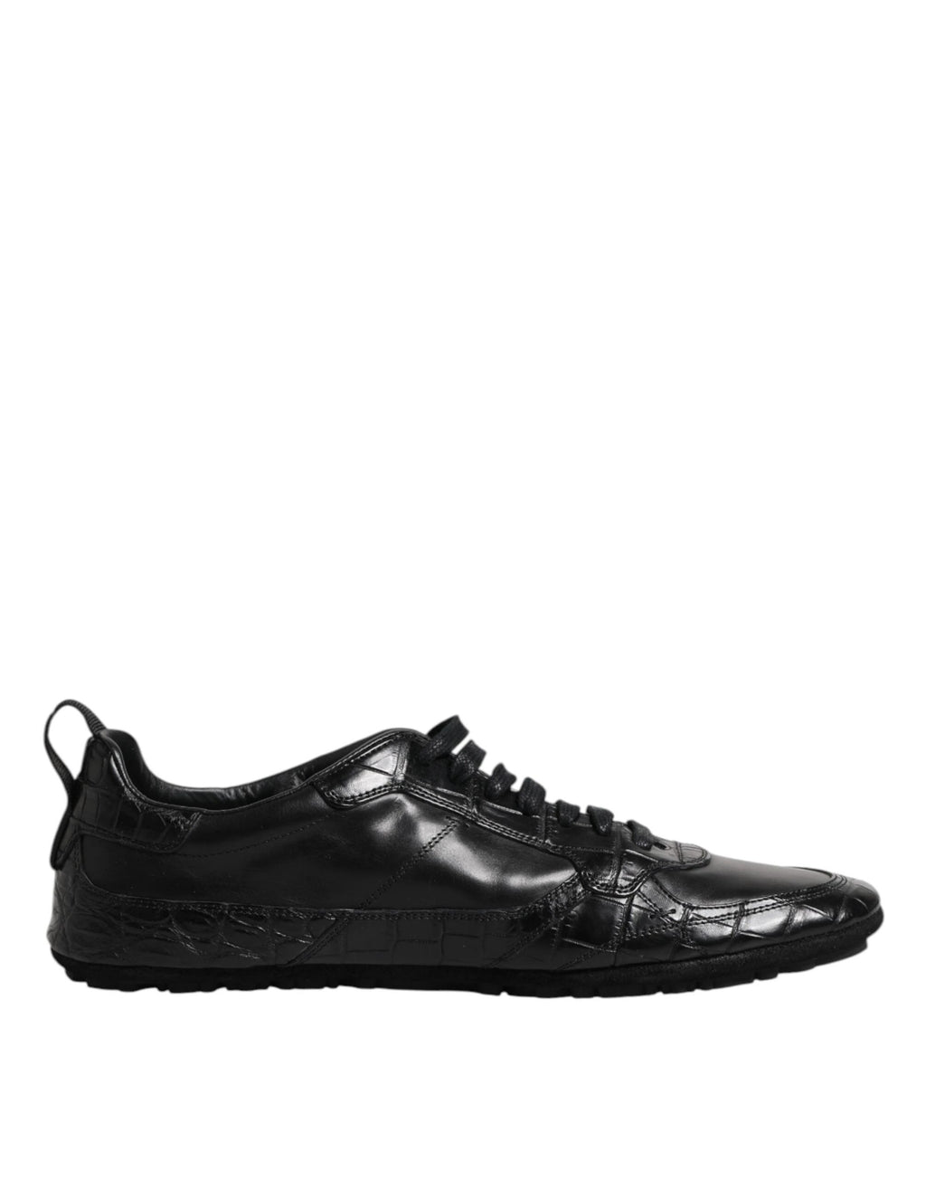 Dolce & Gabbana Black Exotic Leather Low Top Sneakers Shoes by Dolce & Gabbana