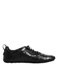 Dolce & Gabbana Black Exotic Leather Low Top Sneakers Shoes by Dolce & Gabbana