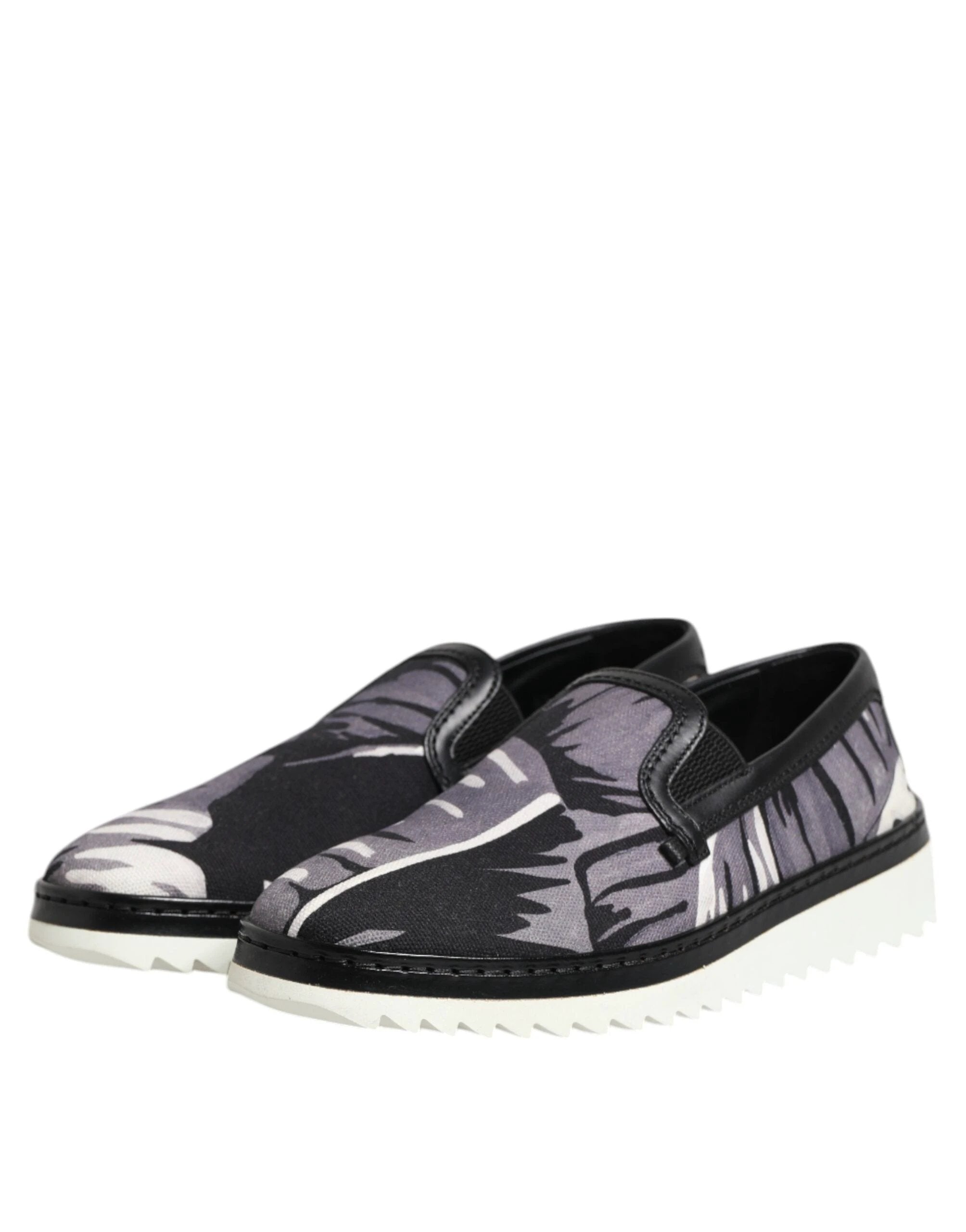 Dolce & Gabbana Black Tropical Slip On Men Sneakers Shoes by Dolce & Gabbana