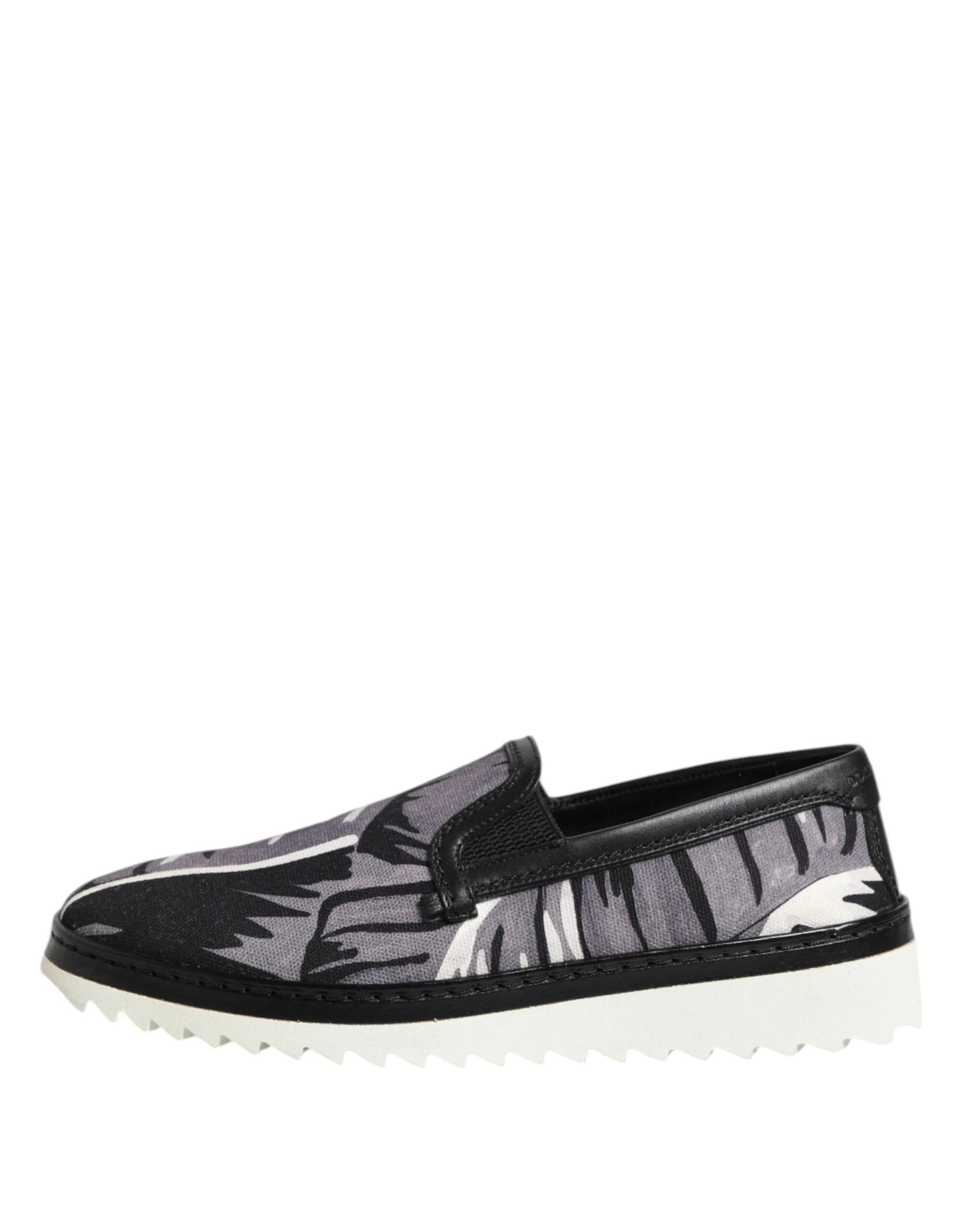 Dolce & Gabbana Black Tropical Slip On Men Sneakers Shoes by Dolce & Gabbana