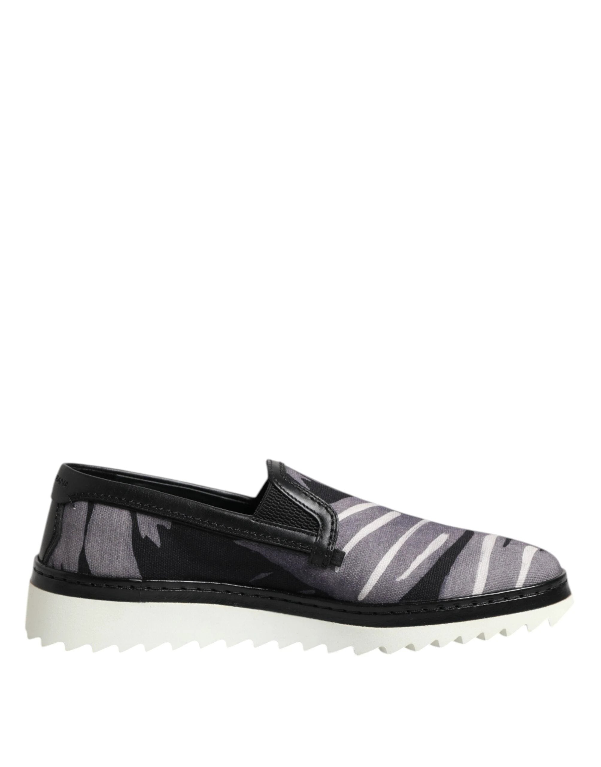 Dolce & Gabbana Black Tropical Slip On Men Sneakers Shoes by Dolce & Gabbana