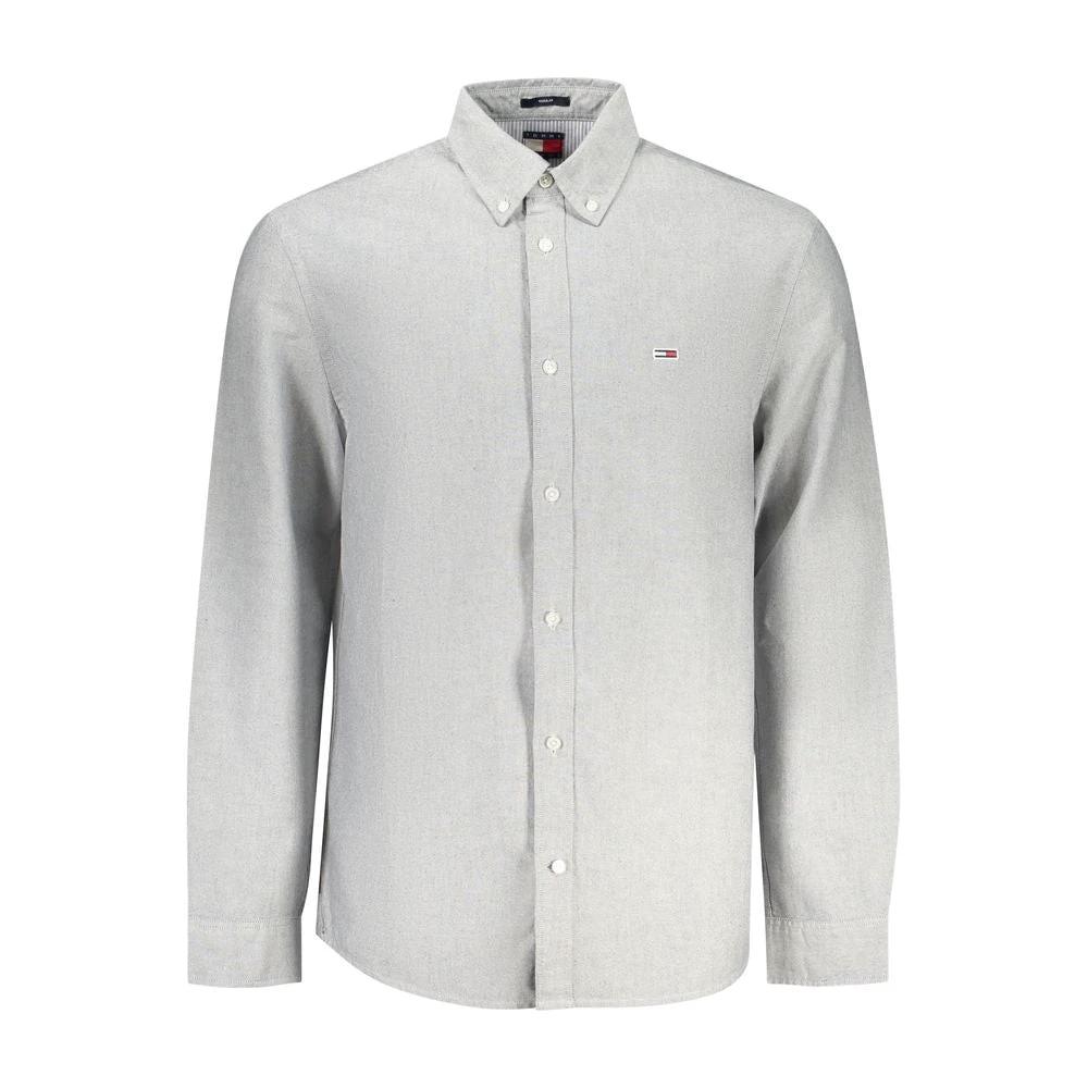 Tommy Hilfiger Grigio Cotton Men Shirt Tommy Hilfiger