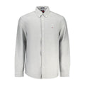 Tommy Hilfiger Grigio Cotton Men Shirt Tommy Hilfiger