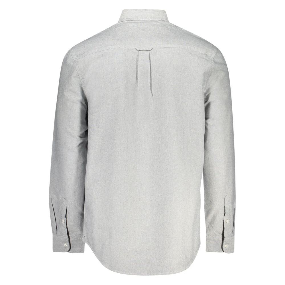 Tommy Hilfiger Grigio Cotton Men Shirt Tommy Hilfiger