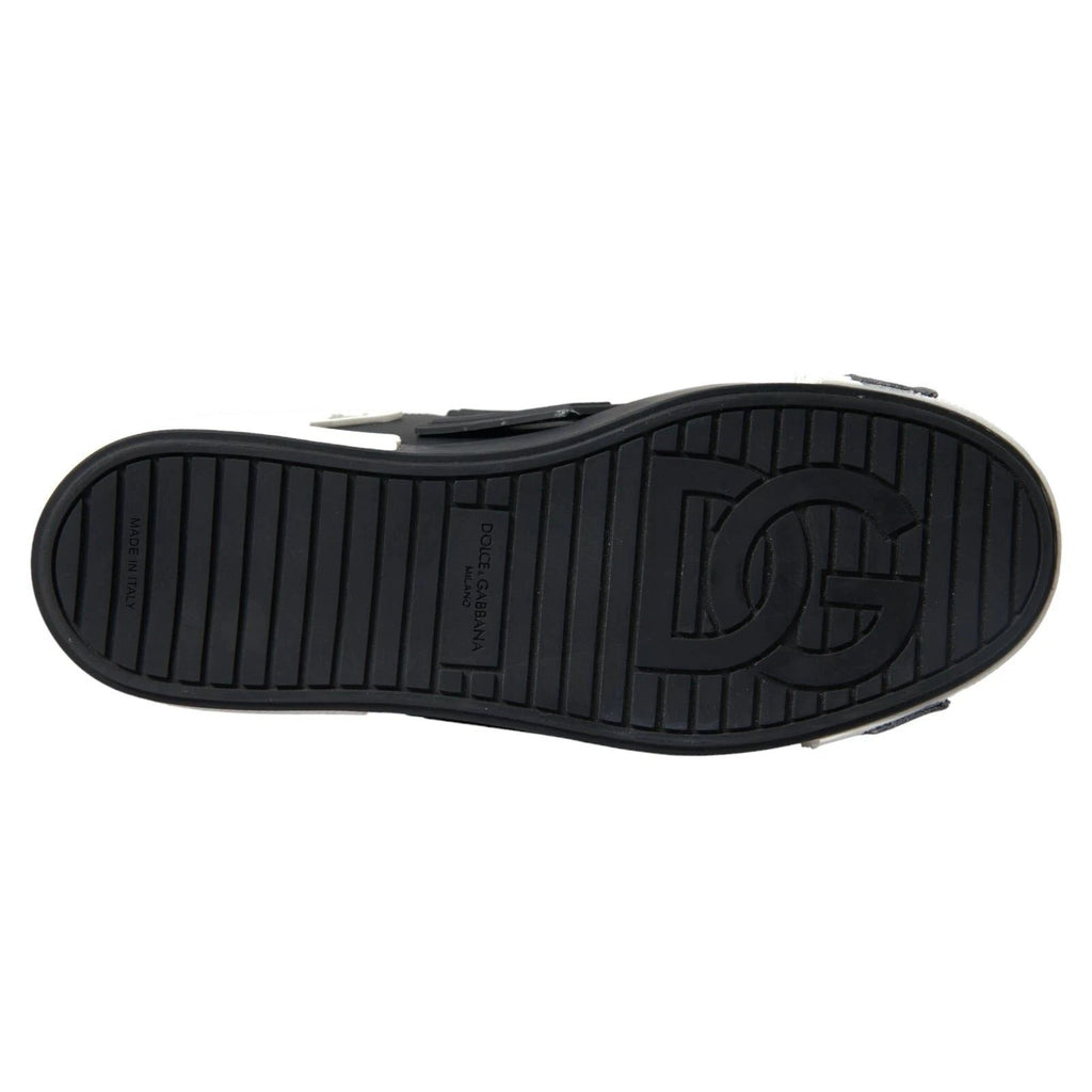 Dolce & Gabbana Black Leather Low Top Sneakers Portofino Shoes by Dolce & Gabbana