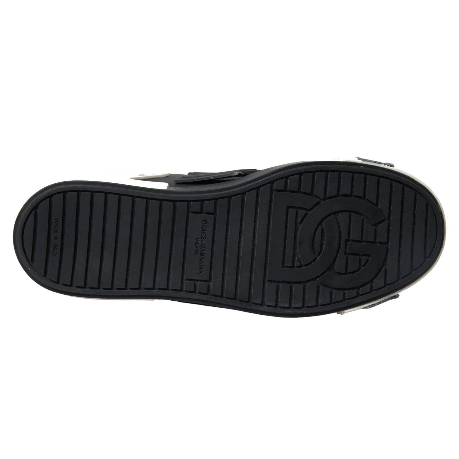 Dolce & Gabbana Black Leather Low Top Sneakers Portofino Shoes by Dolce & Gabbana