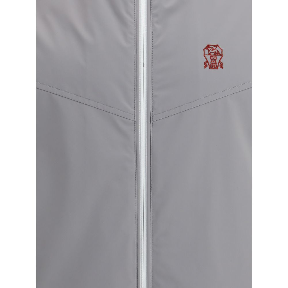 Veste sans manches en polyamide gris Brunello Cucinelli