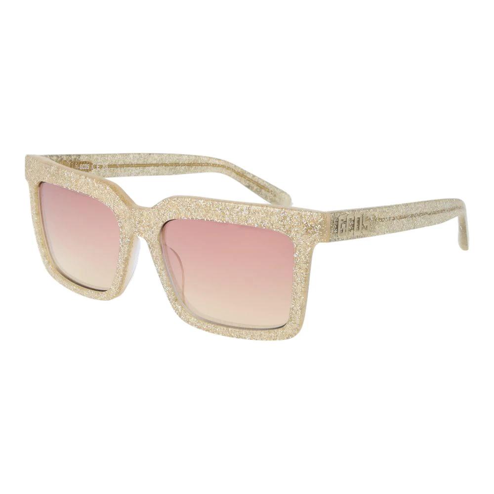 Lunettes de soleil en acétate d'or GCDS