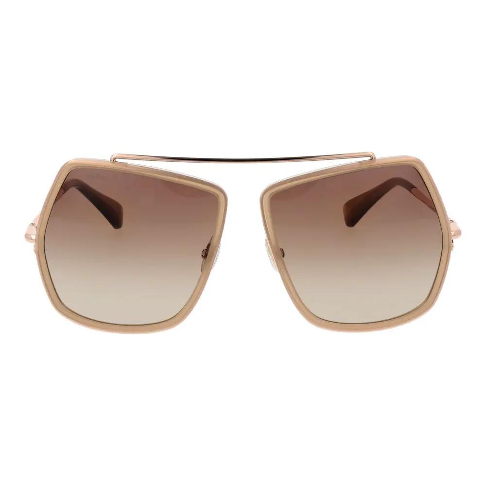 Lunettes de soleil Max Mara beiges en métal