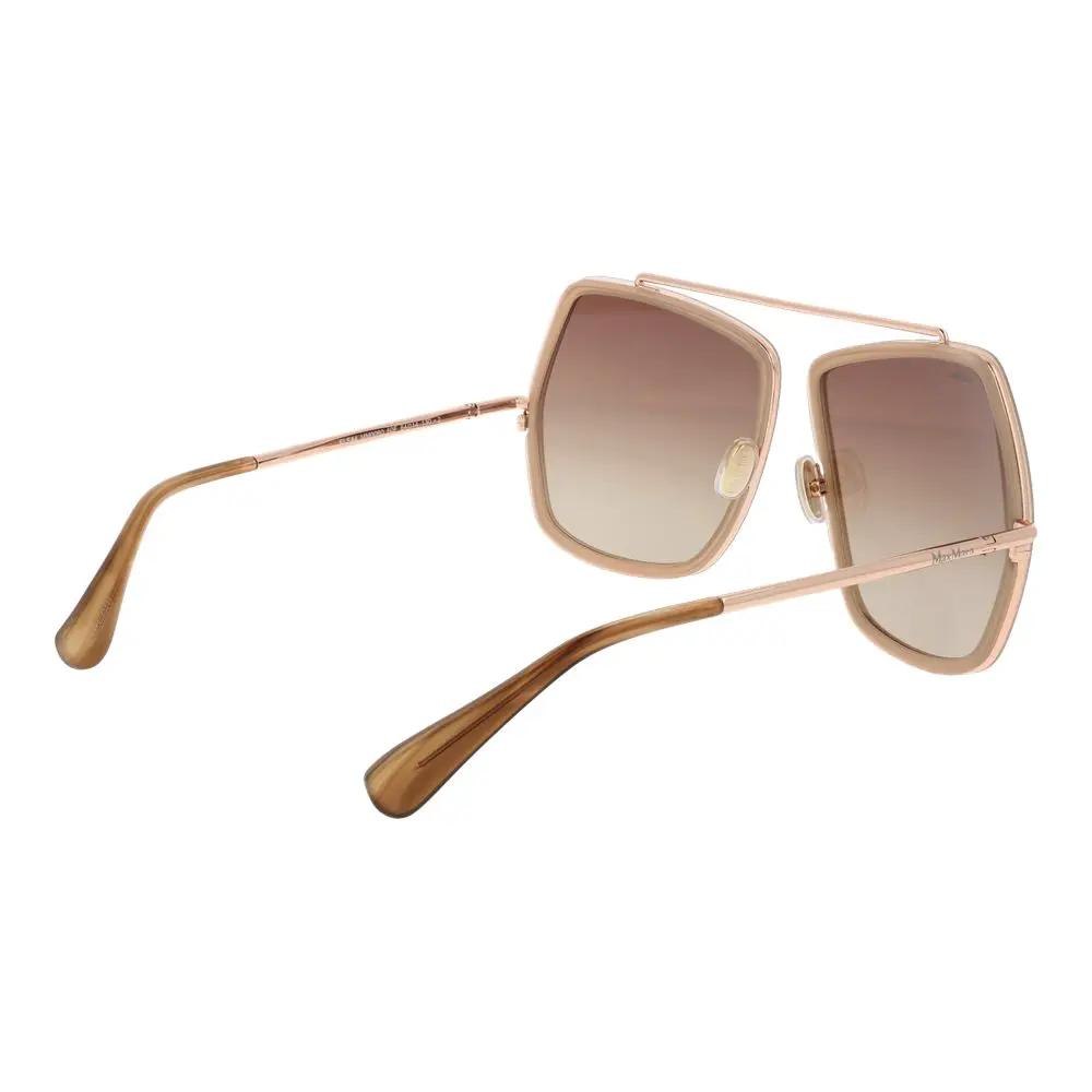 Lunettes de soleil Max Mara beiges en métal