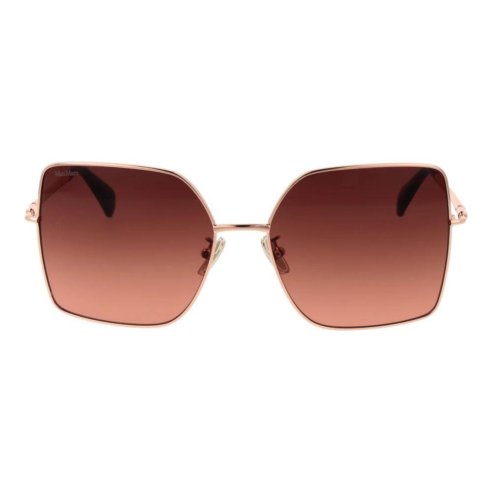 Lunettes de soleil Max Mara en métal doré rose