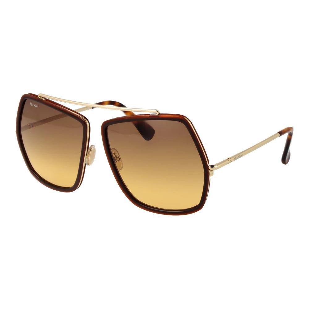 Max Mara Brown Metal Sunglasses by Max Mara