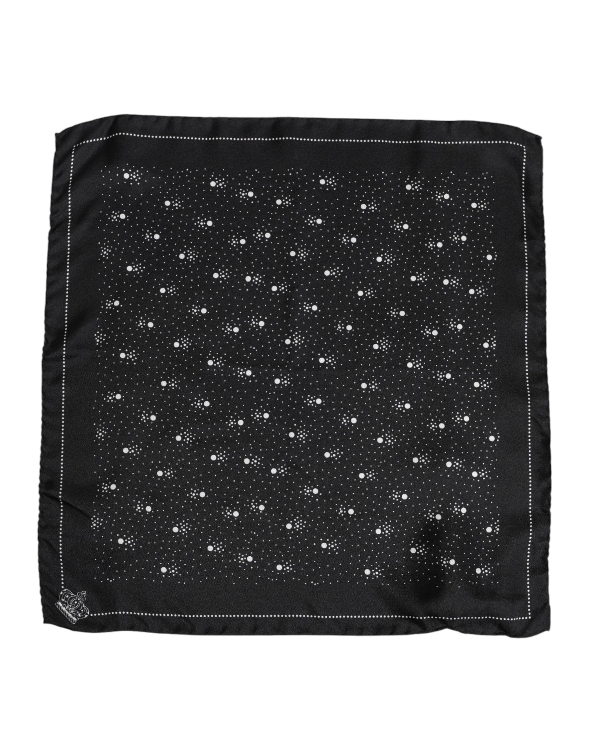 Dolce & Gabbana Black White Printed Square Men Foulard Scarf by Dolce & Gabbana