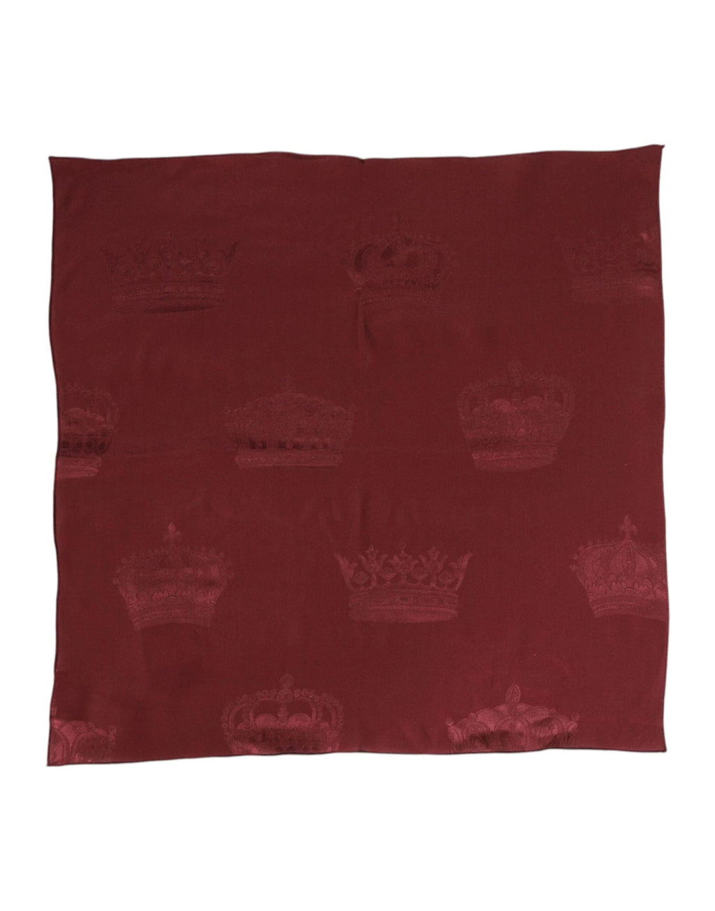 Dolce & Gabbana Maroon Silk Crown Square Men Foulard Scarf by Dolce & Gabbana