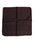 Dolce & Gabbana Maroon Black Printed Square Men Foulard Scarf by Dolce & Gabbana