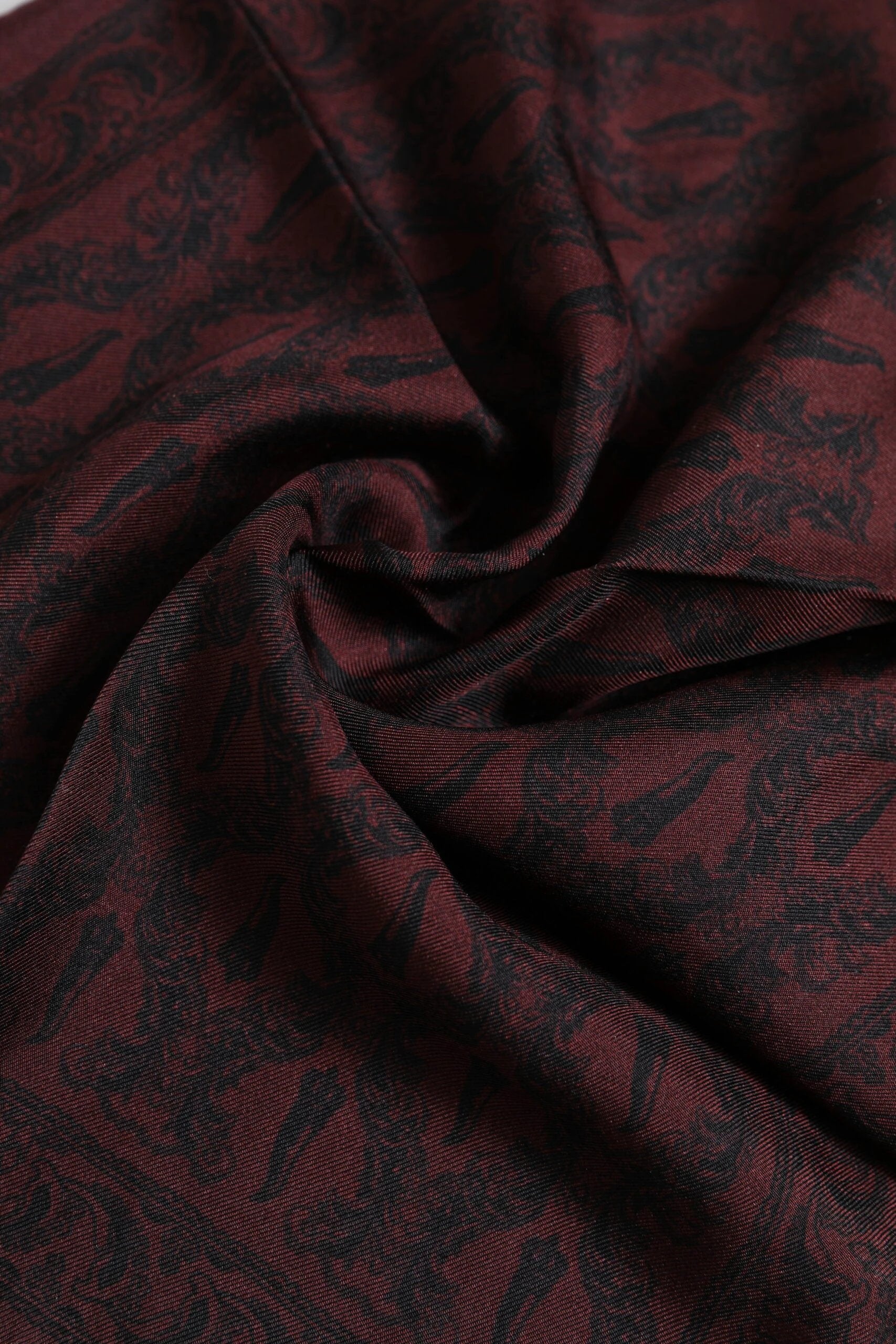 Dolce & Gabbana Maroon Black Printed Square Men Foulard Scarf by Dolce & Gabbana