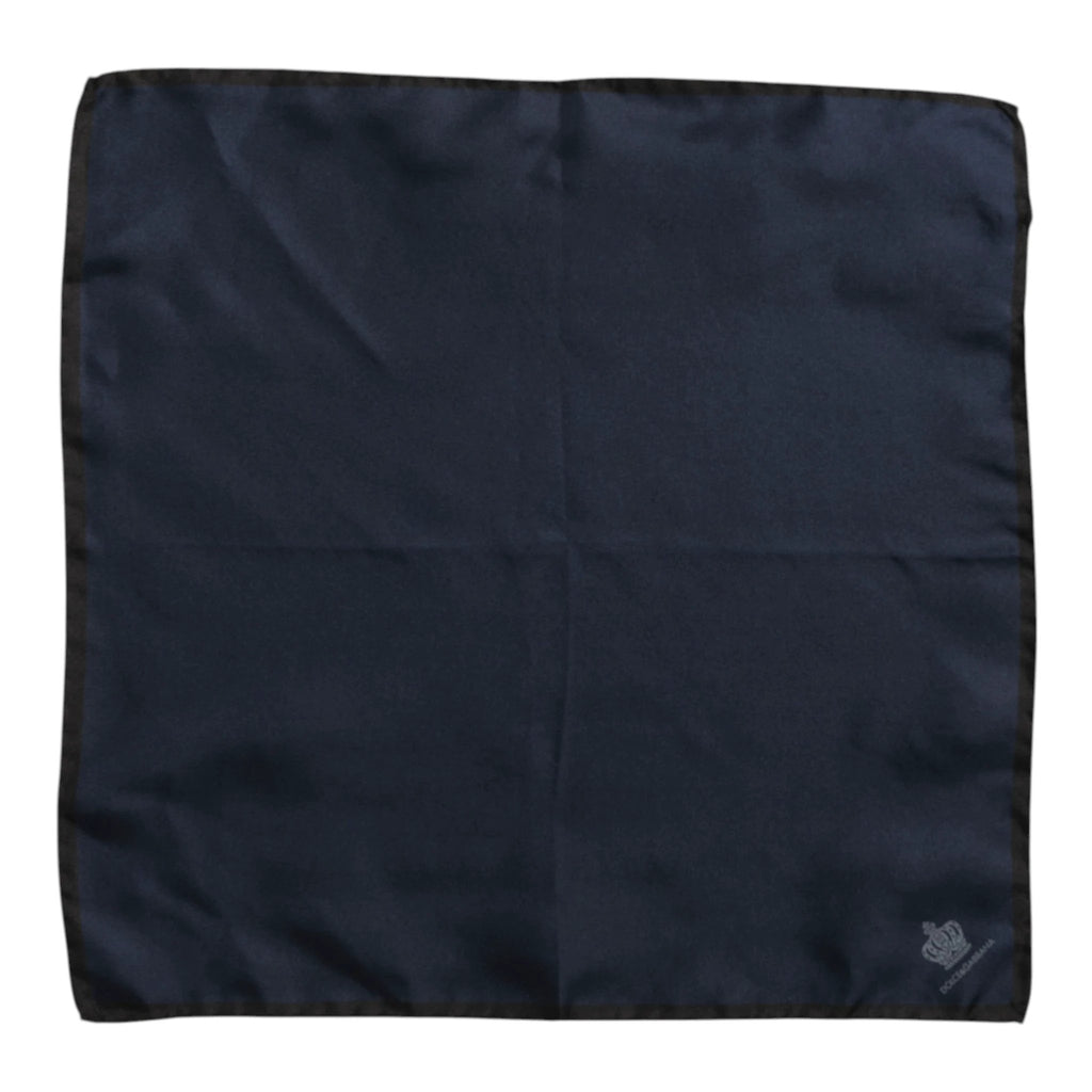 Dolce & Gabbana Blue DG Crown Silk Square Men Foulard Scarf by Dolce & Gabbana
