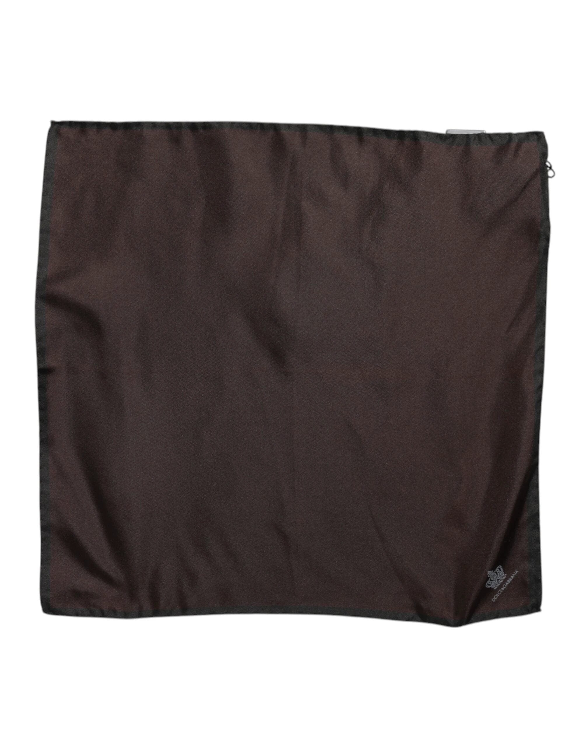 Dolce & Gabbana Brown DG Crown Silk Square Men Foulard Scarf by Dolce & Gabbana