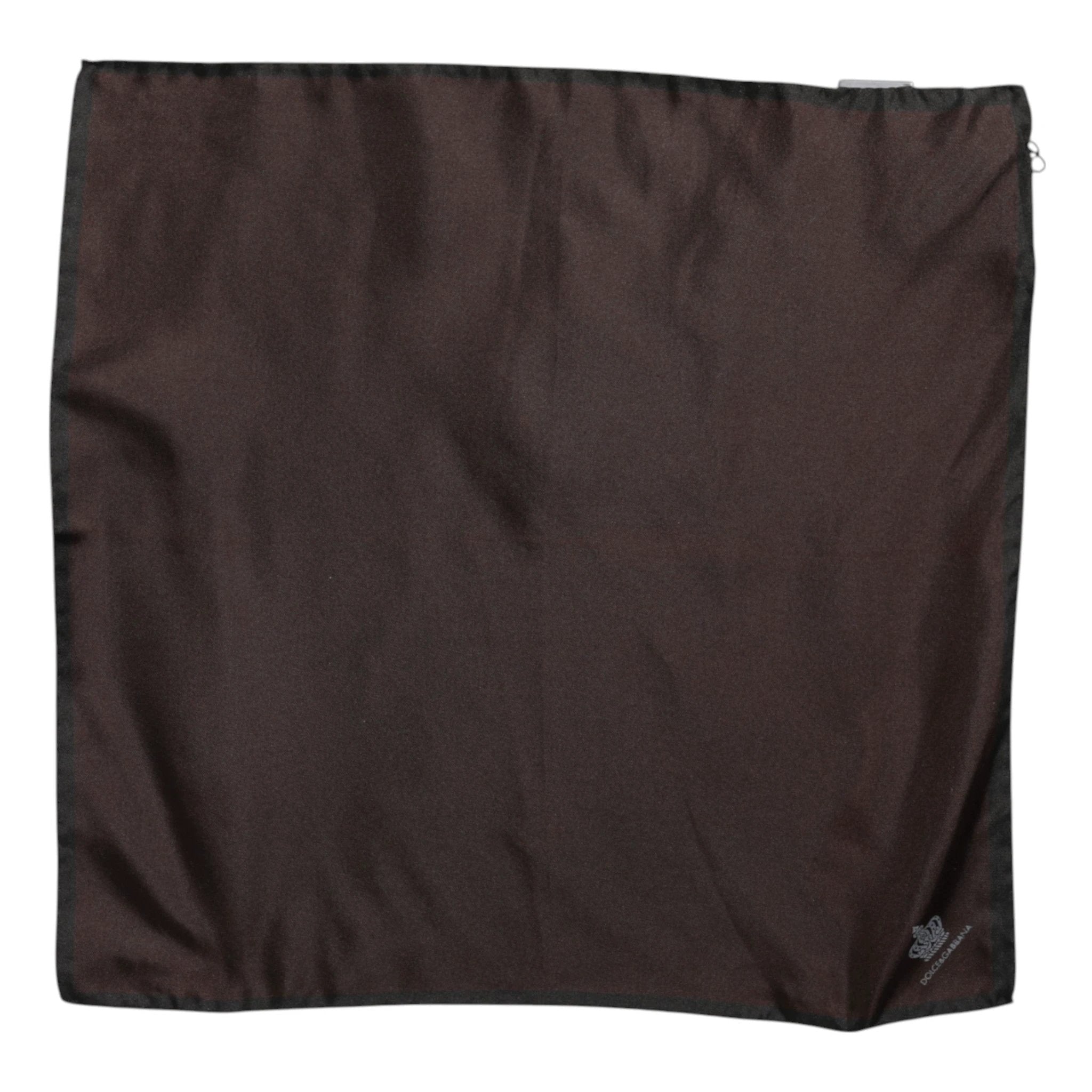 Dolce & Gabbana Brown DG Crown Silk Square Men Foulard Scarf by Dolce & Gabbana