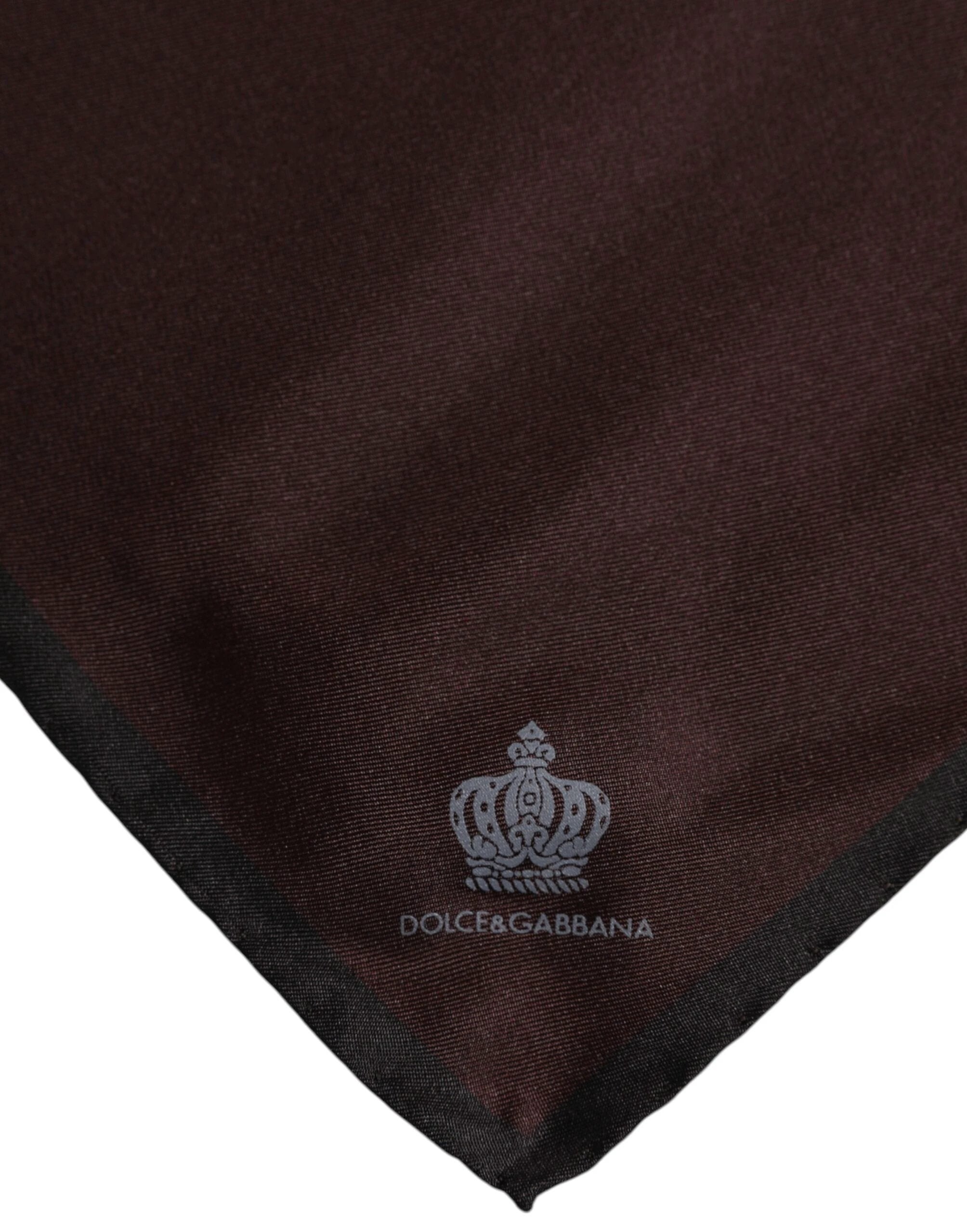 Dolce & Gabbana Brown DG Crown Silk Square Men Foulard Scarf by Dolce & Gabbana