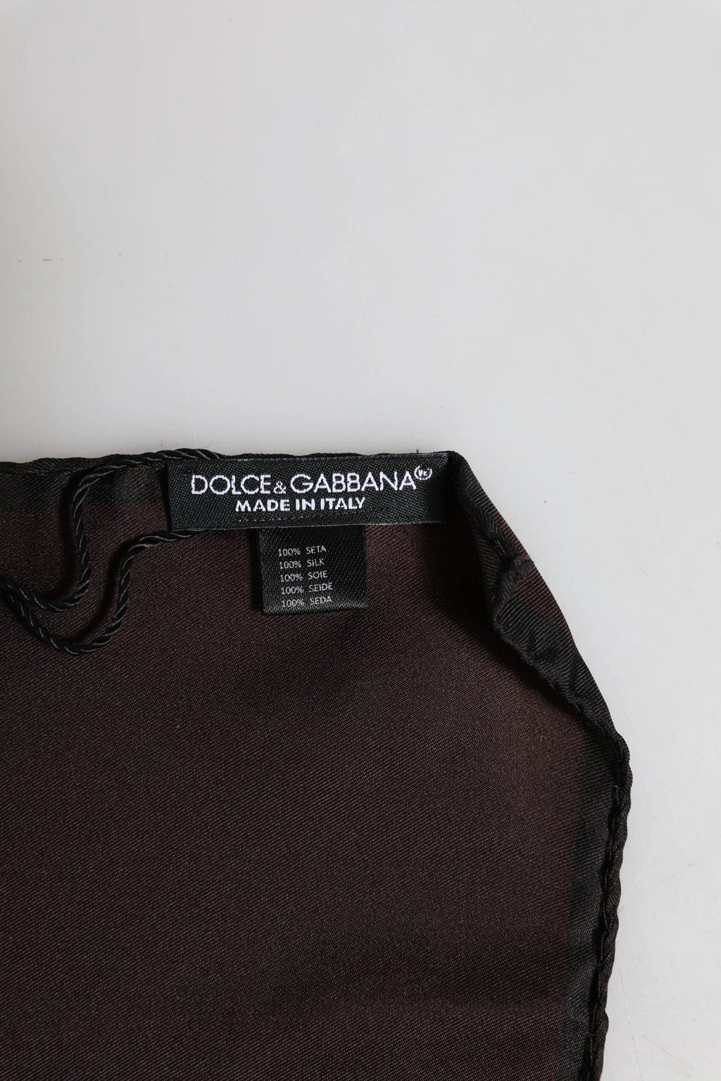 Dolce & Gabbana Brown DG Crown Silk Square Men Foulard Scarf by Dolce & Gabbana