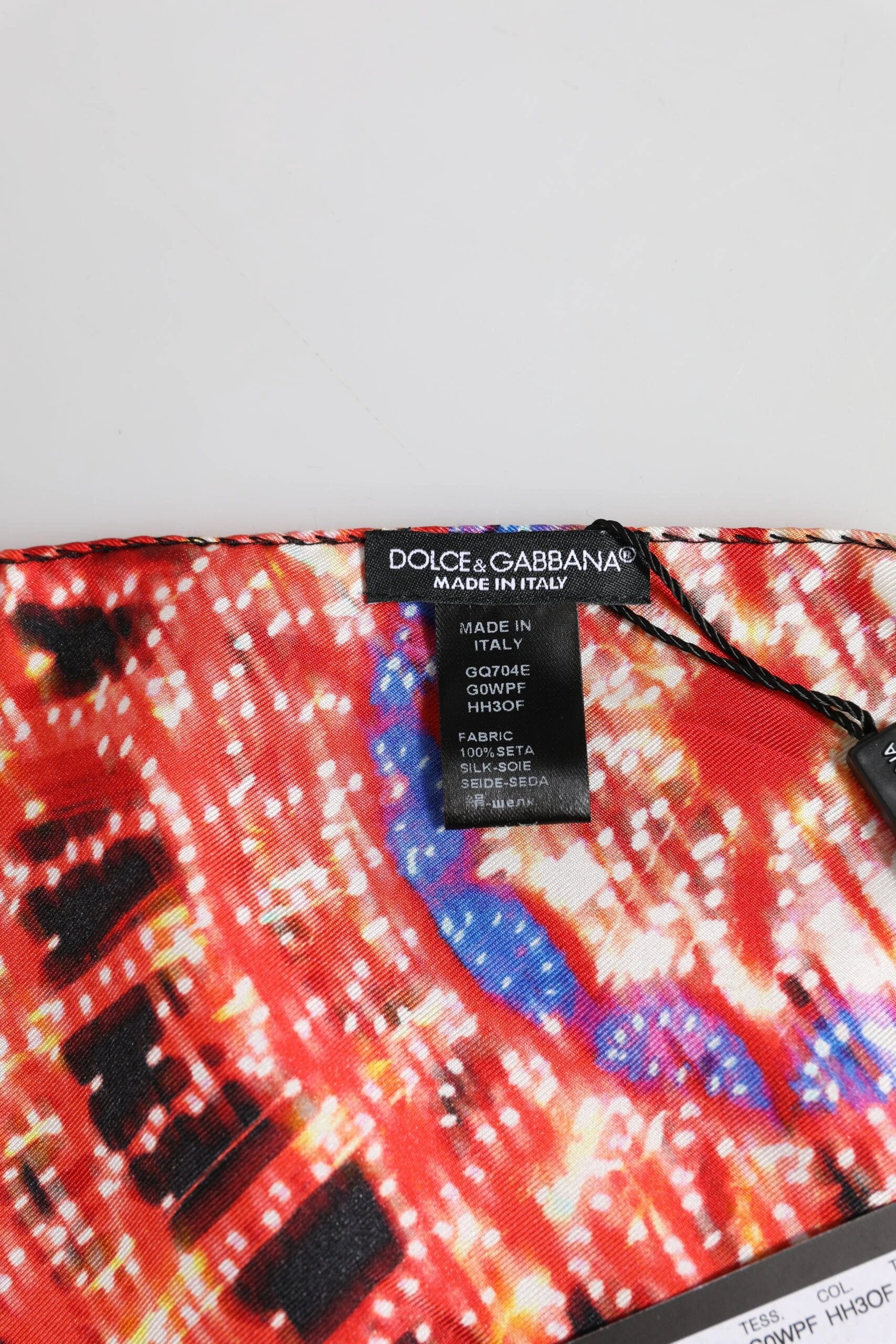 Dolce & Gabbana Black Multicolor Print Square Foulard Scarf by Dolce & Gabbana