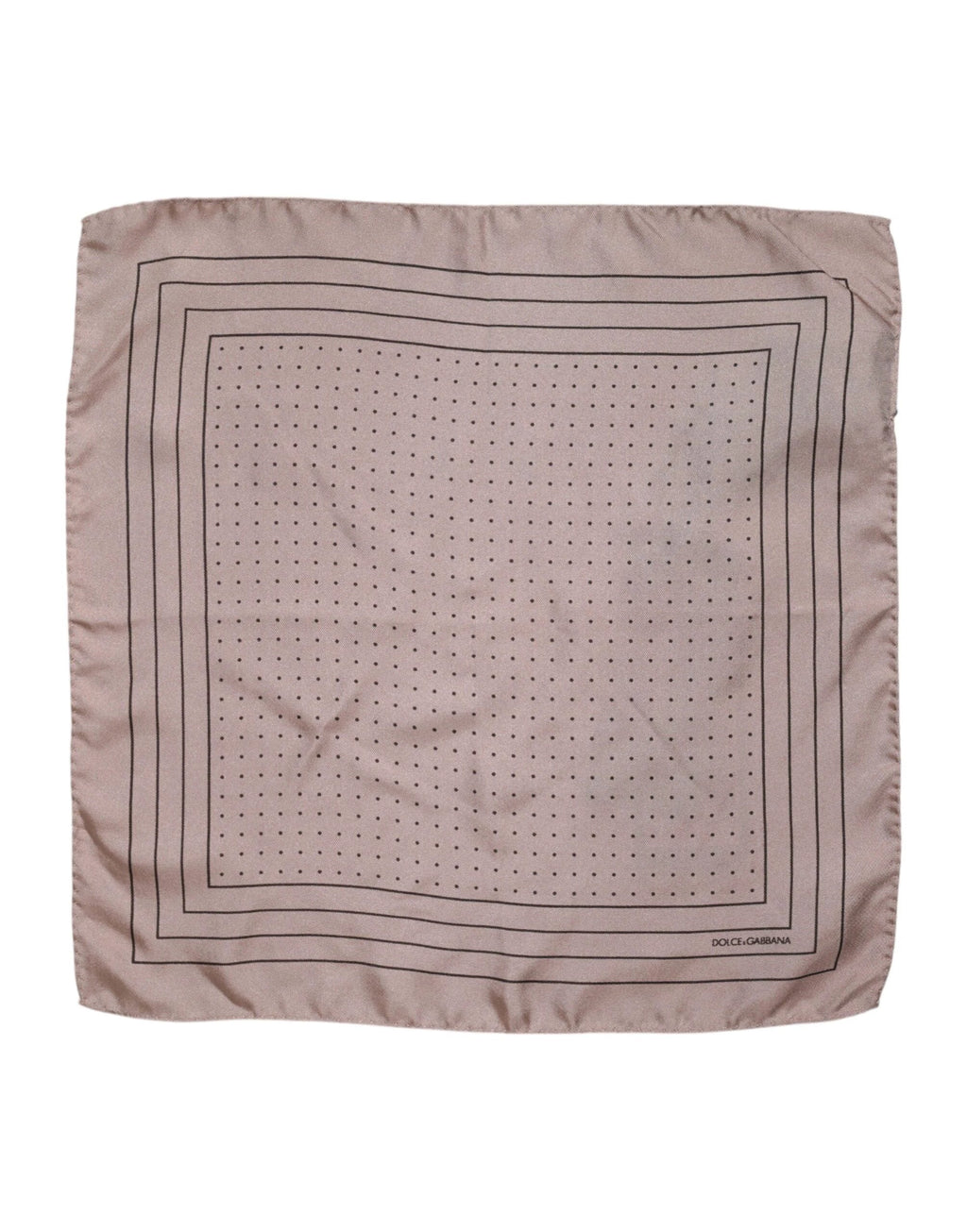Dolce & Gabbana Beige Dotted Silk Square Men Foulard Scarf by Dolce & Gabbana