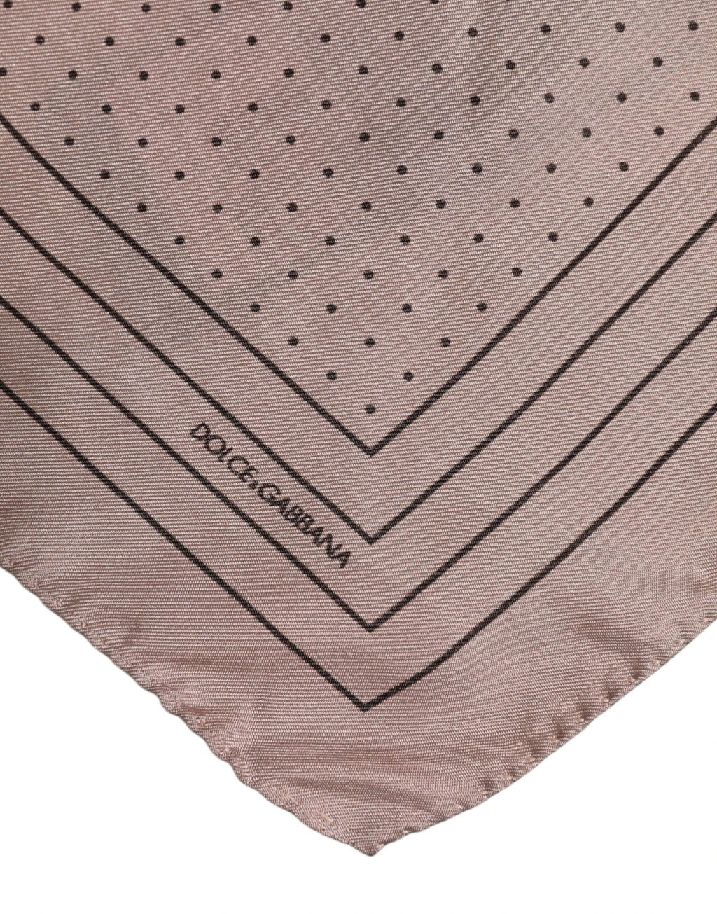 Dolce & Gabbana Beige Dotted Silk Square Men Foulard Scarf by Dolce & Gabbana
