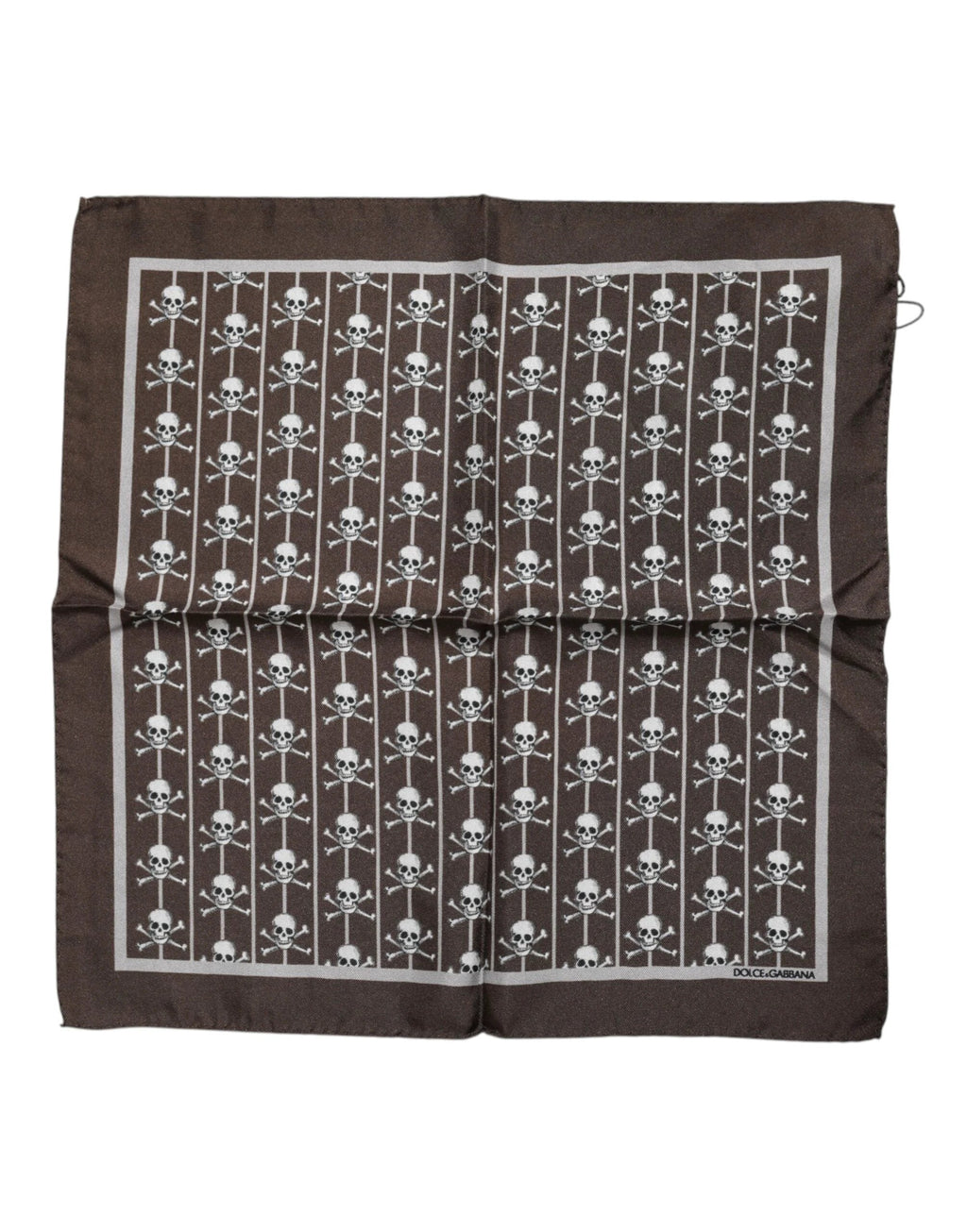 Dolce & Gabbana Brown Skull Silk Square Men Foulard Scarf by Dolce & Gabbana
