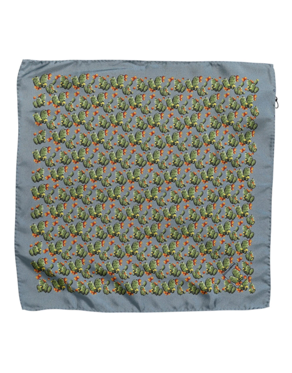 Dolce & Gabbana Gray Green Cactus Print Square Foulard Scarf by Dolce & Gabbana