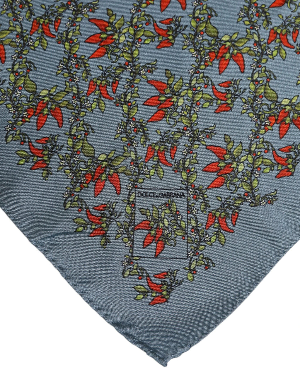 Dolce & Gabbana Gray Chilis Silk Square Men Foulard Scarf by Dolce & Gabbana