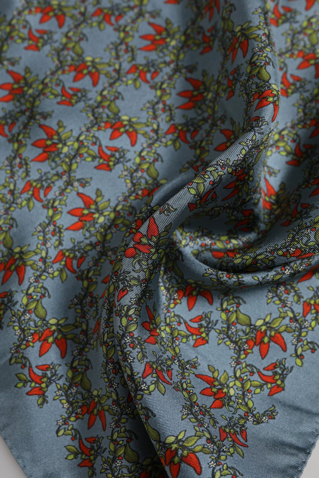 Dolce & Gabbana Gray Chilis Silk Square Men Foulard Scarf by Dolce & Gabbana
