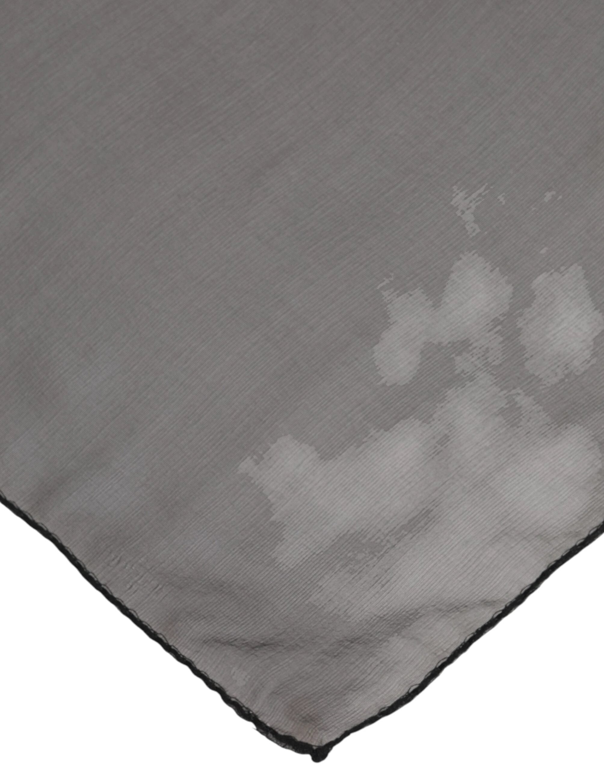 Dolce & Gabbana Gray Black Silk Square Women Foulard Scarf by Dolce & Gabbana