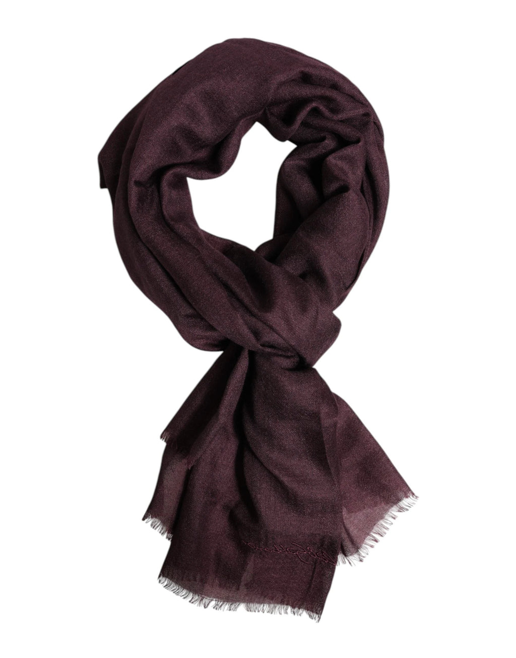 Dolce & Gabbana Maroon Cashmere Neck Warmer Wrap Shawl Scarf by Dolce & Gabbana