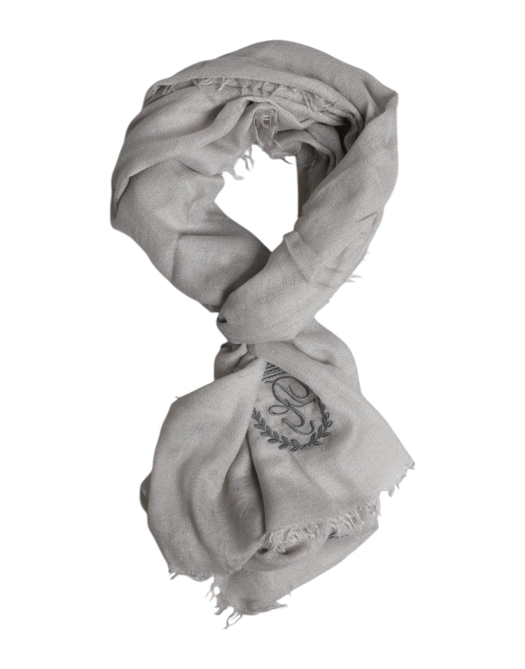 Dolce & Gabbana Gray DG Crown Neck Warmer Wrap Shawl Scarf by Dolce & Gabbana