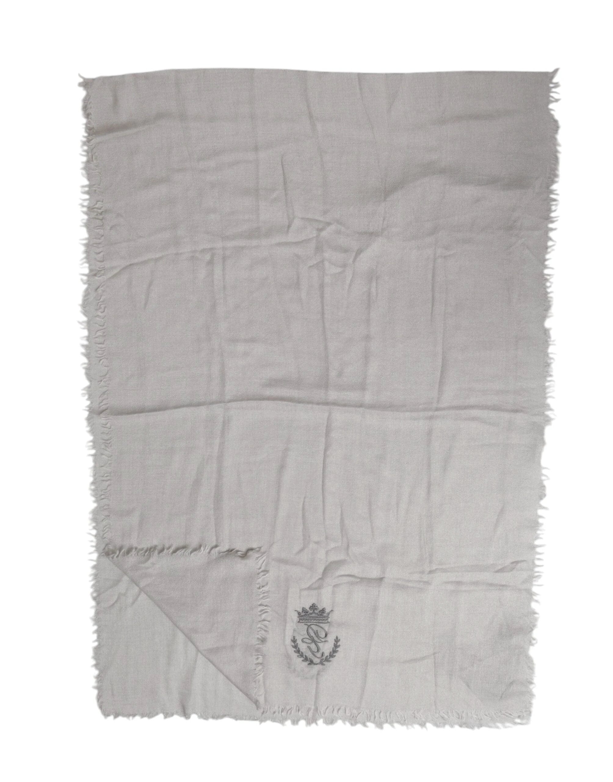 Dolce & Gabbana Gray DG Crown Neck Warmer Wrap Shawl Scarf by Dolce & Gabbana
