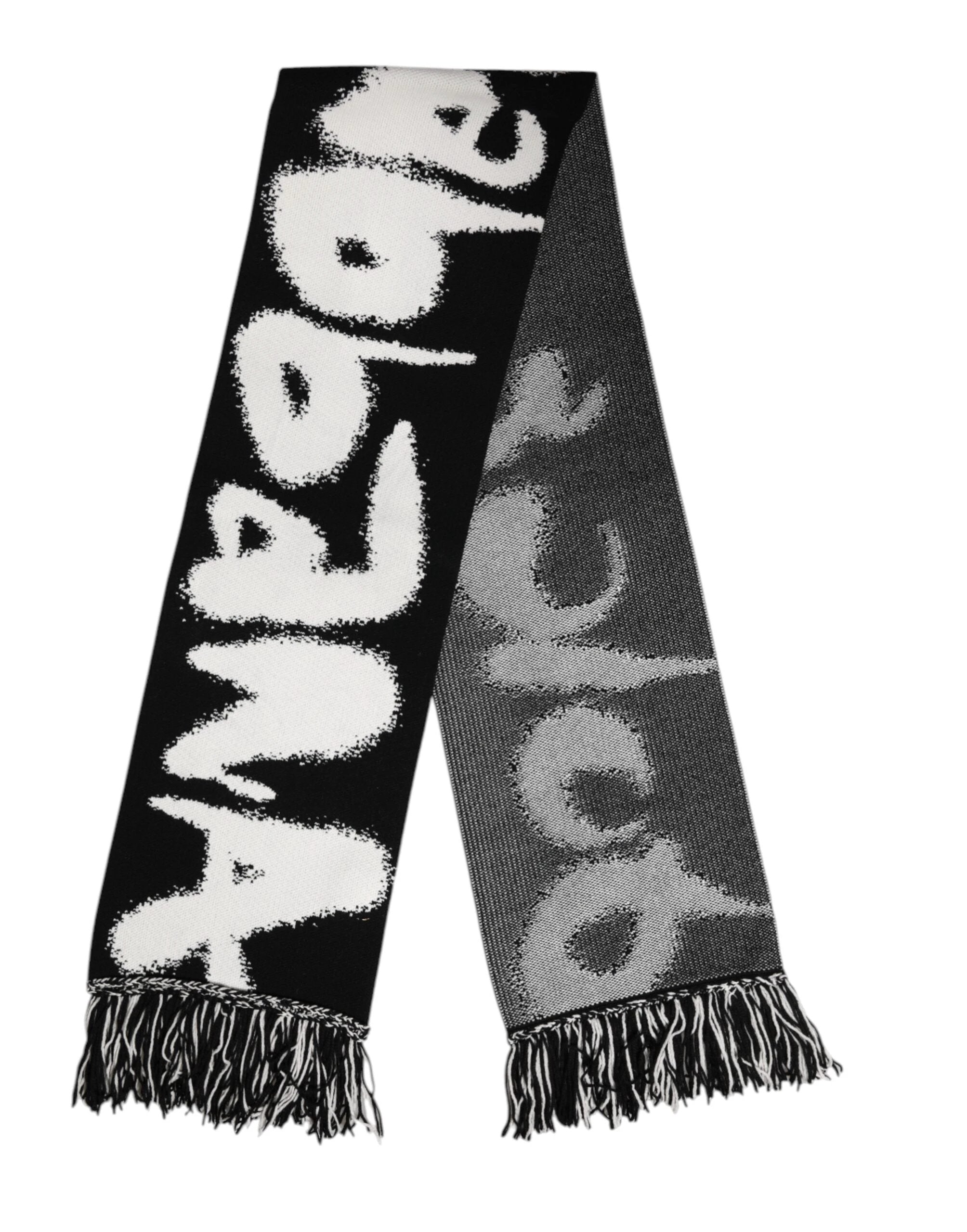 Dolce & Gabbana Black Logo Neck Warmer Wrap Men Shawl Scarf by Dolce & Gabbana
