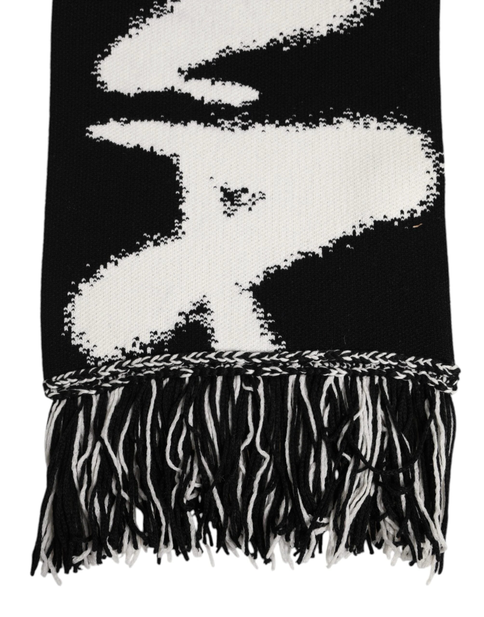 Dolce & Gabbana Black Logo Neck Warmer Wrap Men Shawl Scarf by Dolce & Gabbana