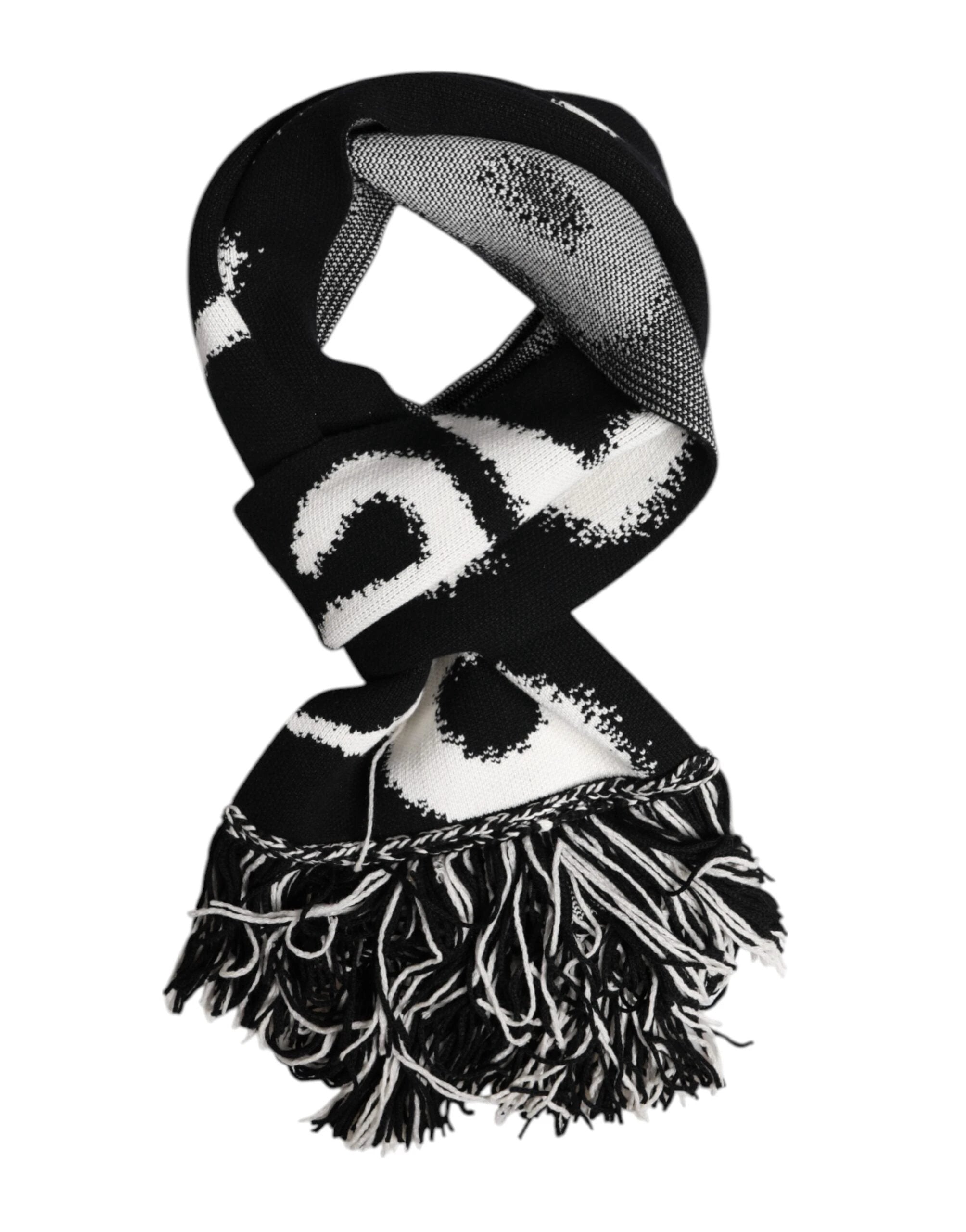 Dolce & Gabbana Black Logo Neck Warmer Wrap Men Shawl Scarf by Dolce & Gabbana