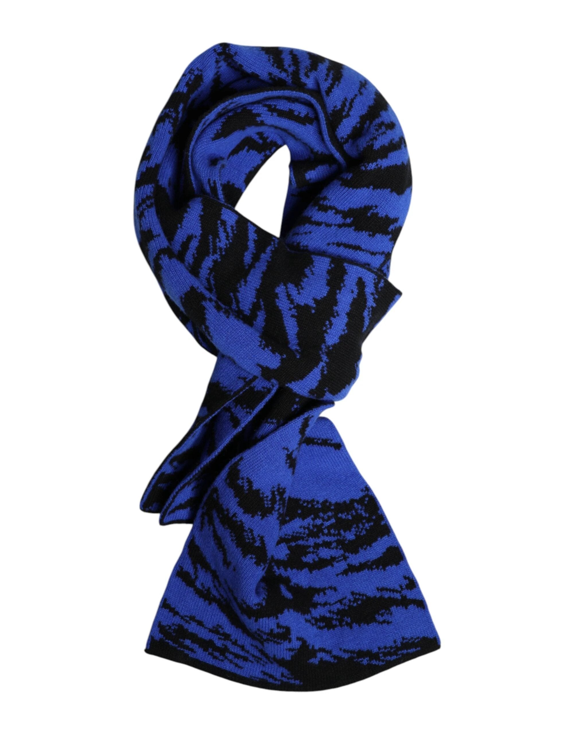 Dolce & Gabbana Blue Black Logo Neck Warmer Wrap Shawl Scarf by Dolce & Gabbana