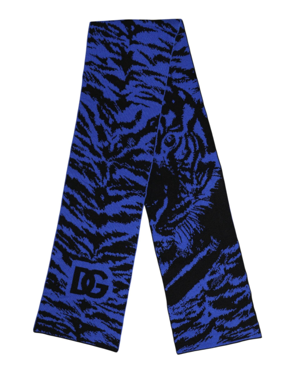 Dolce & Gabbana Blue Black Logo Neck Warmer Wrap Shawl Scarf by Dolce & Gabbana