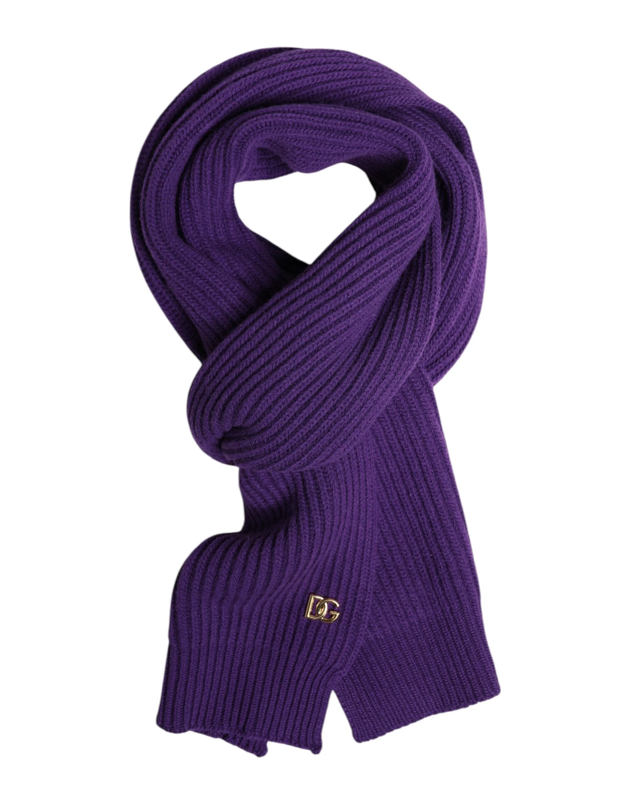 Dolce & Gabbana Purple DG Logo Neck Warmer Wrap Shawl Scarf by Dolce & Gabbana