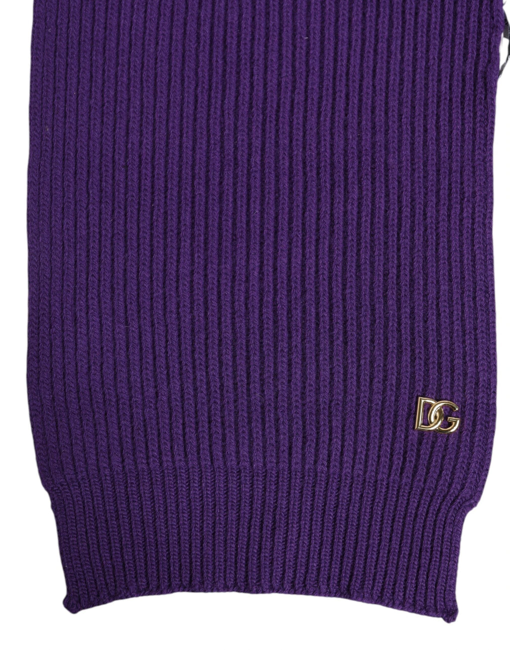 Dolce & Gabbana Purple DG Logo Neck Warmer Wrap Shawl Scarf by Dolce & Gabbana