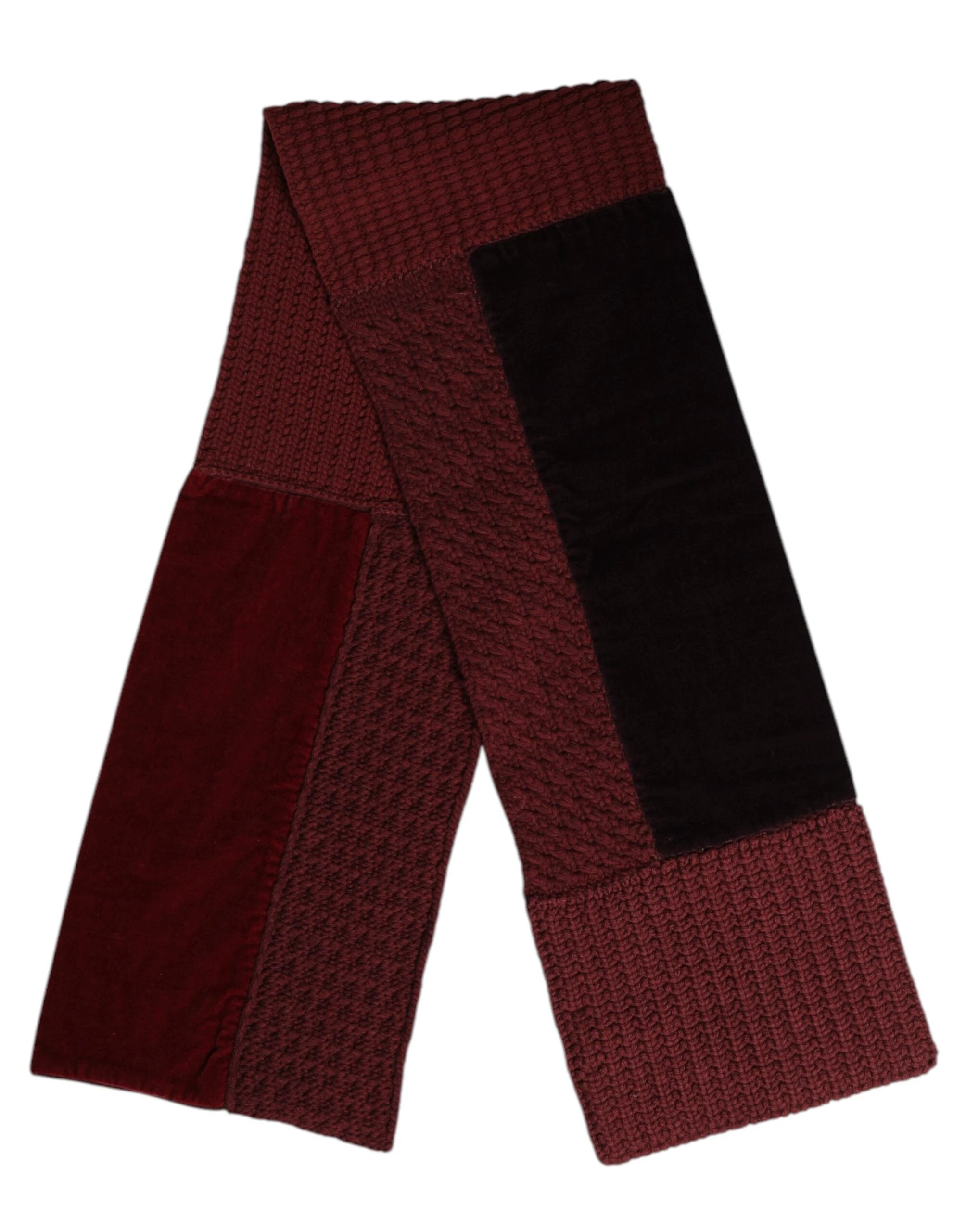 Dolce & Gabbana Maroon Black Neck Warmer Wrap Shawl Scarf by Dolce & Gabbana
