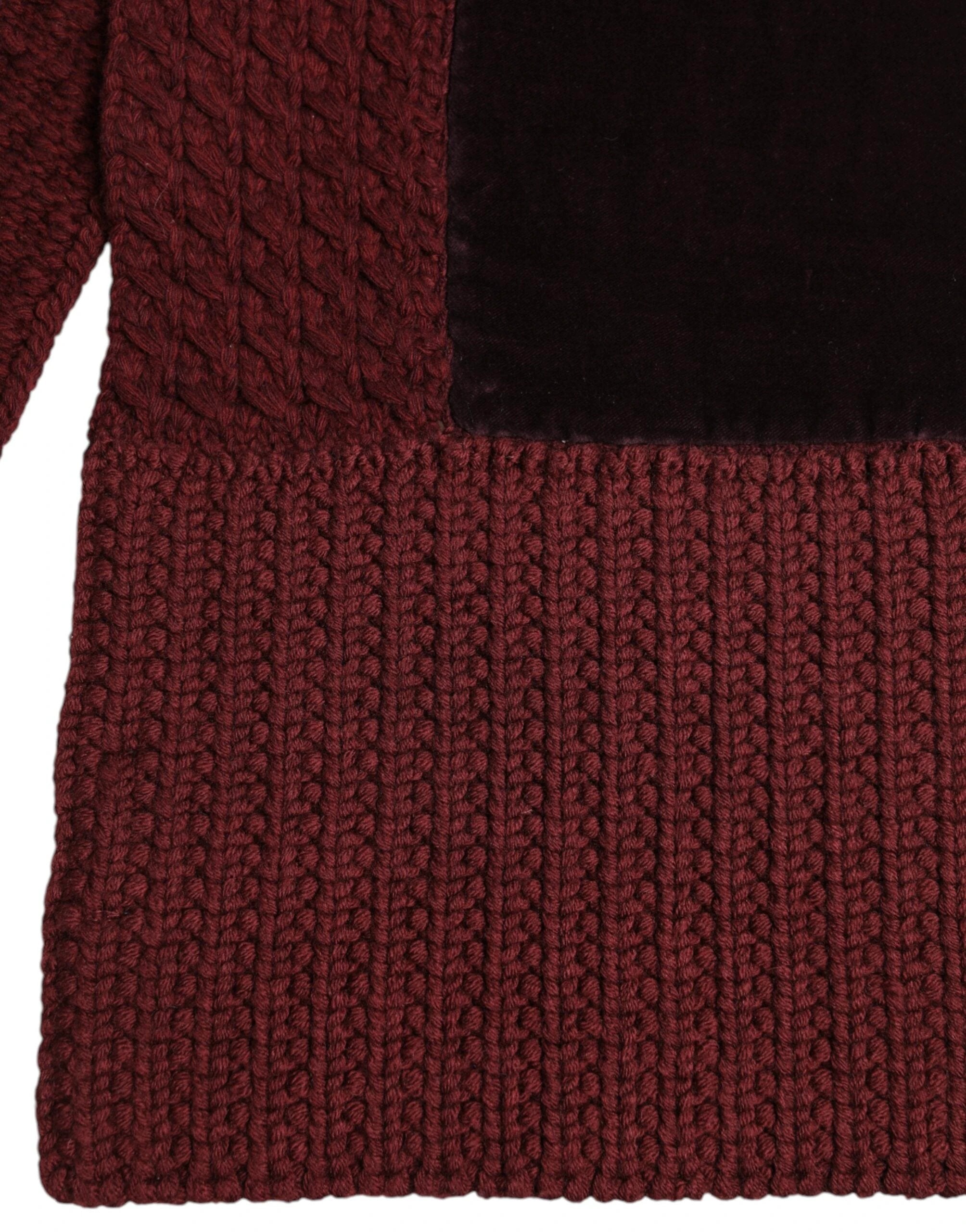 Dolce & Gabbana Maroon Black Neck Warmer Wrap Shawl Scarf by Dolce & Gabbana