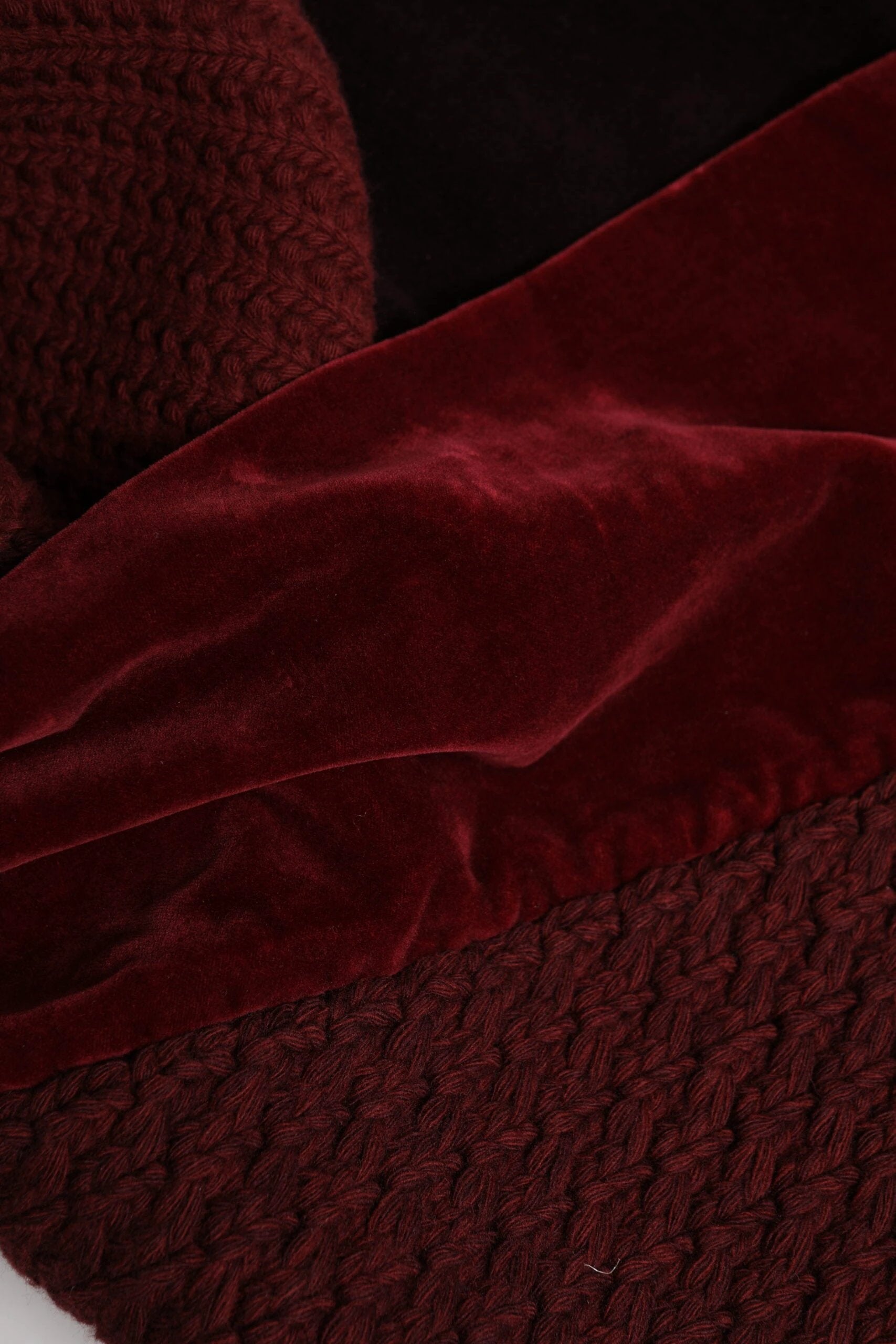 Dolce & Gabbana Maroon Black Neck Warmer Wrap Shawl Scarf by Dolce & Gabbana