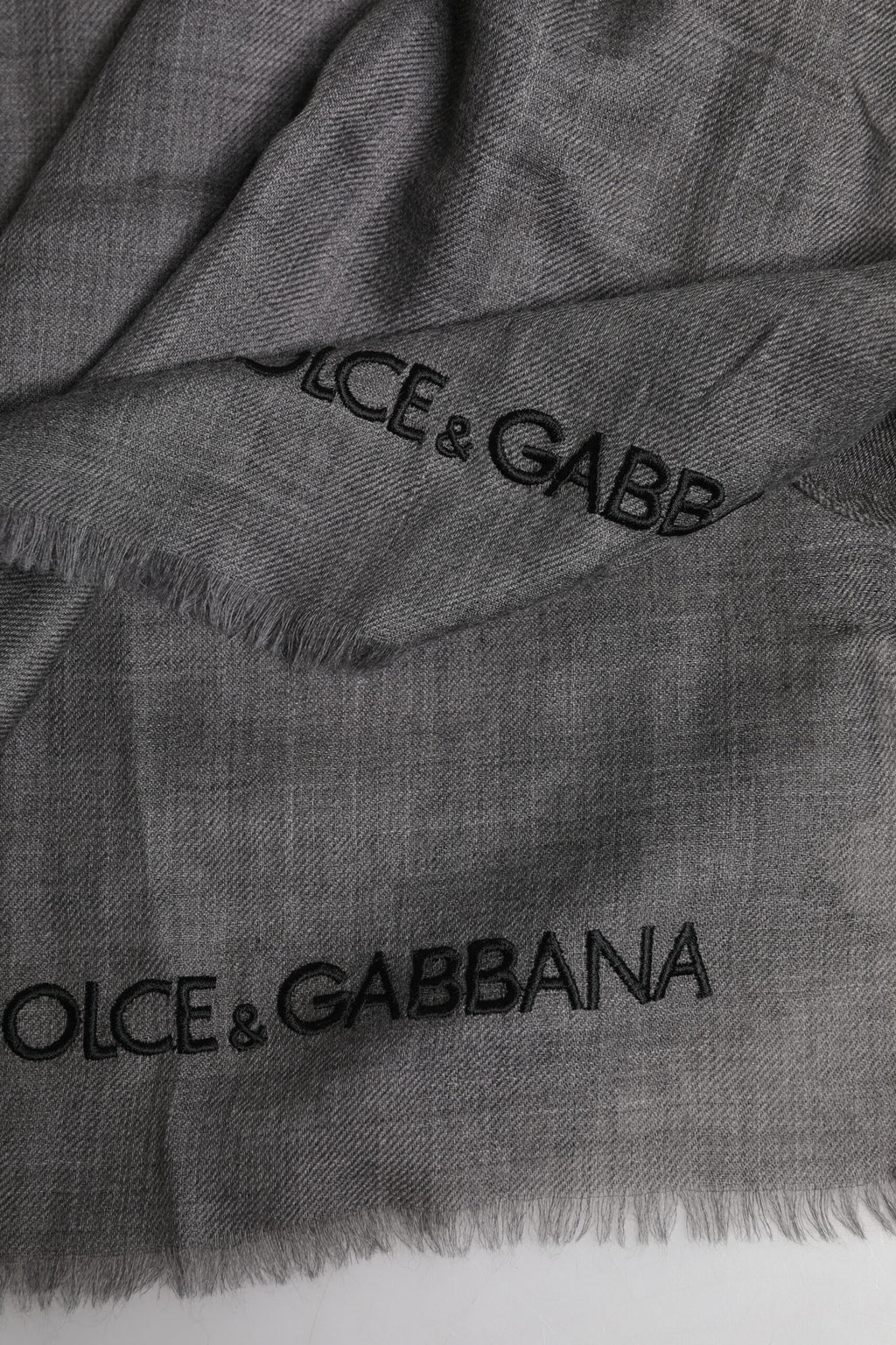 Cache-cou/châle Dolce &amp; Gabbana gris à logo imprimé