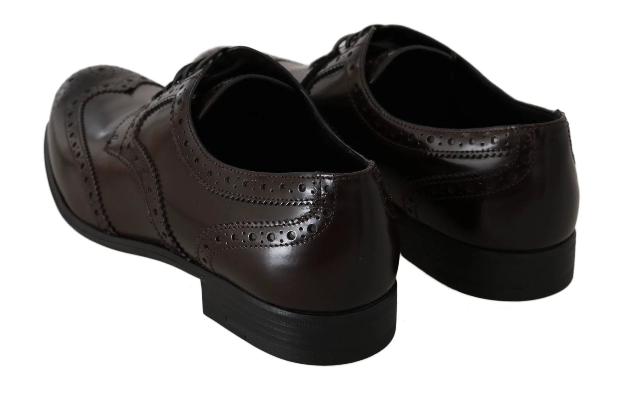 Dolce & Gabbana Brown Leather Broques Oxford Wingtip Shoes by Dolce & Gabbana