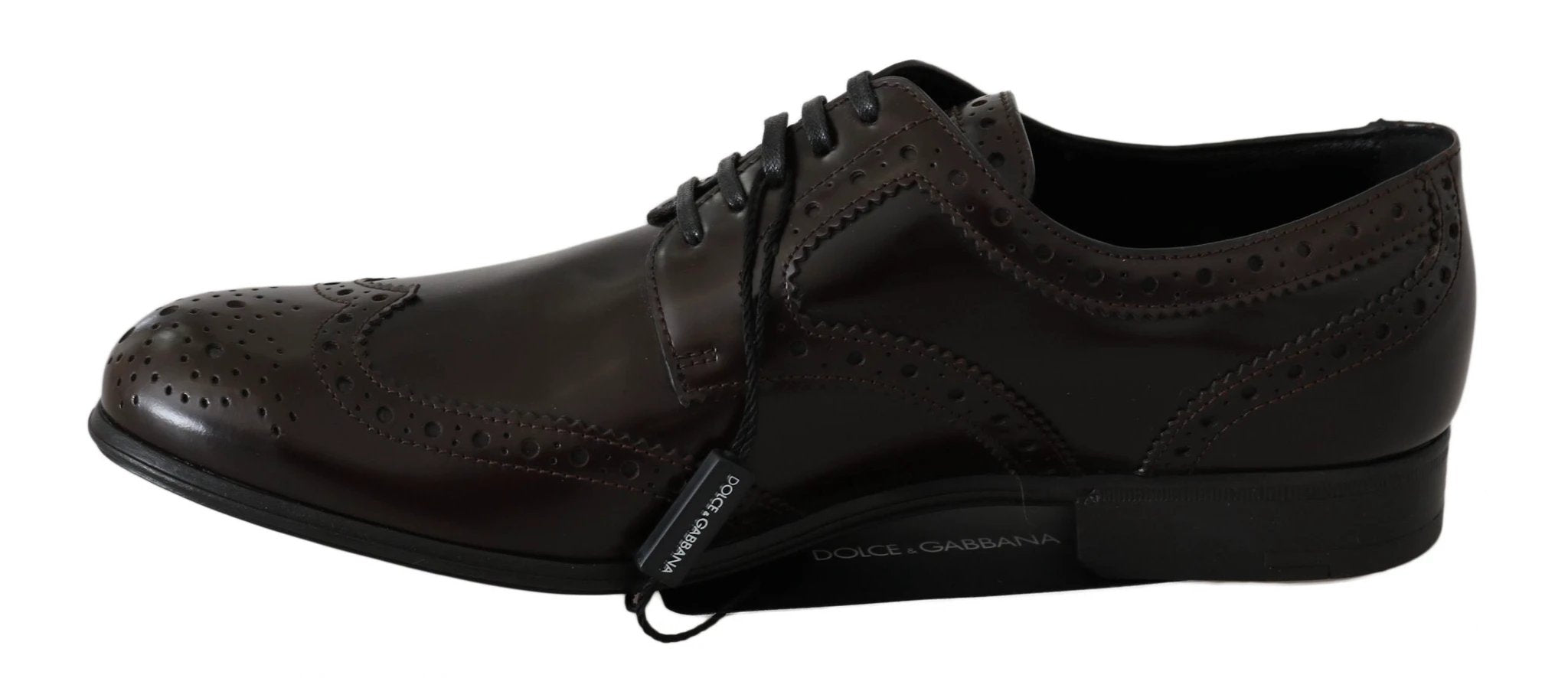 Dolce & Gabbana Brown Leather Broques Oxford Wingtip Shoes by Dolce & Gabbana